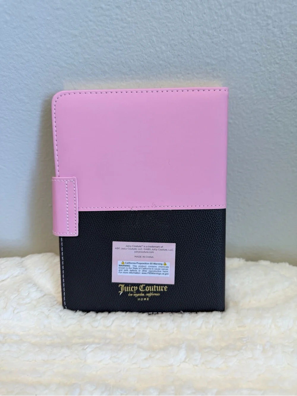 Juicy Couture Pink and Black Crest Snap Journal